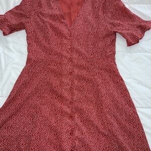 Elegant Red Polka Dot Dress